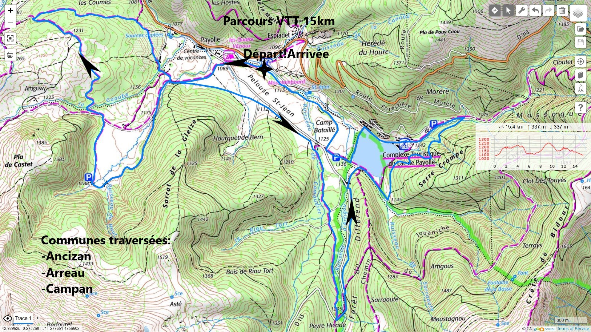 engage sports Randonnée Payolle 2021 VTT Marche VTT Carte