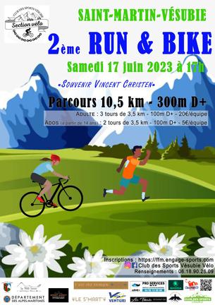 Affiche Run and Bike St Martin Vésubie - 17 June