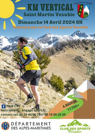 Affiche Kilomètre vertical Saint Martin Vésubie - 14 avril