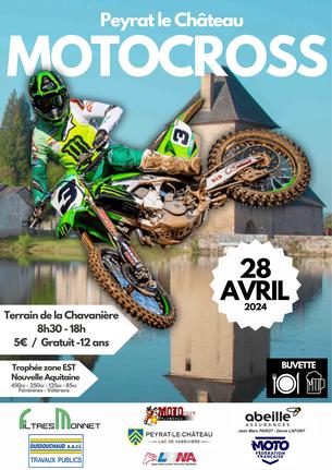 Affiche Motocross - Peyrat le Chateau - 28 avril