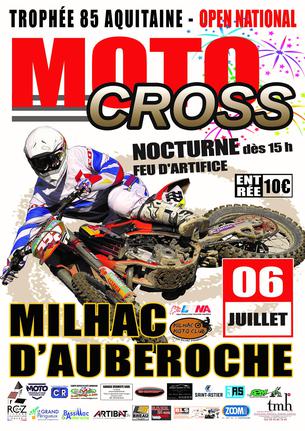 Affiche Motocross - Milhac d'Auberoche (Nocturne) - 6 juillet