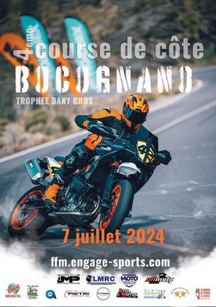 Affiche 4 ème course de cote Bocognano Trophée Dany Cros - 7 juillet