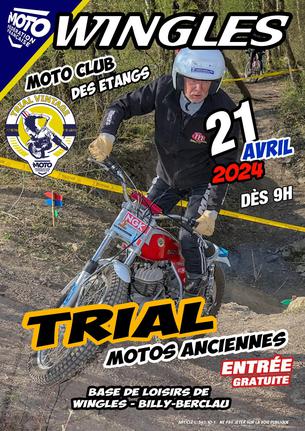 Affiche TRIAL MOTOS ANCIENNES WINGLES 2024 TROPHEE TF1 ILE DE FRANCE - 20/21 avril