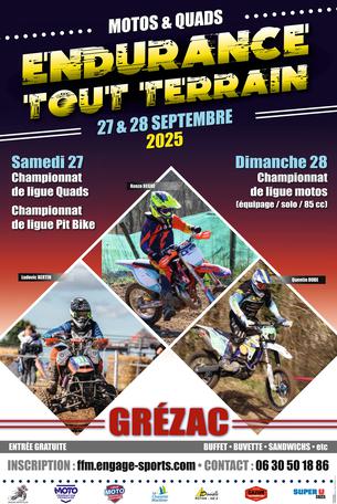 Affiche Endurance TT - Grézac (17) - 27/28 septembre