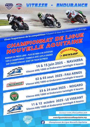 Affiche #1 CLNA + Chpt Endurance Twin - Nouvelle Aquitaine - 14-15 juin - 14/15 juin