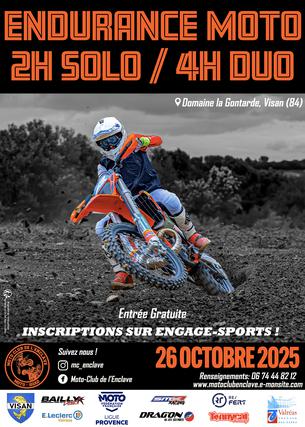 Affiche Endurance TT Moto-Chpt Ligue Provence - 26 octobre