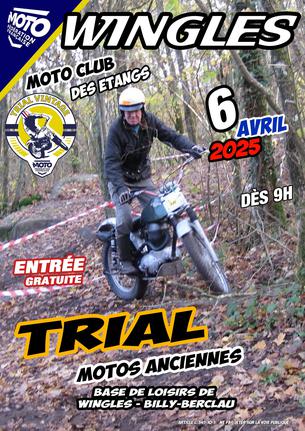 Affiche TRIAL MOTOS ANCIENNES WINGLES 6 AVRIL 2025 - 5/6 avril