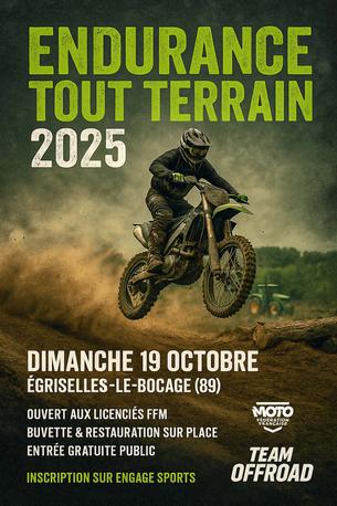 Affiche Endurance TT | Egriselles-Le-Bocage | 89 - 19 octobre