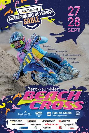 Affiche Berck - Beach Cross 2025 - 1ère épreuve du CFS Motoblouz 2025/2026 - 27/28 septembre