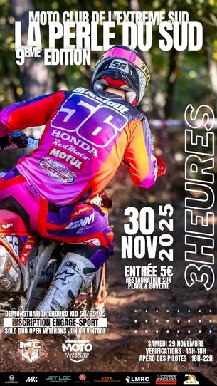 Affiche Endurance LA PERLE DU SUD 9ème Edition - 30 novembre