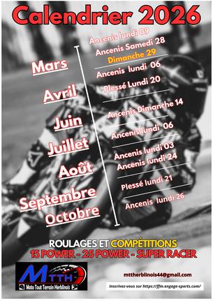 Affiche Roulage OGP / 15 & 25 POWER / SUPER RACER - 9 mars 2026