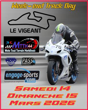 Affiche Roulage vitesse Le Vigeant - 14/15 mars 2026