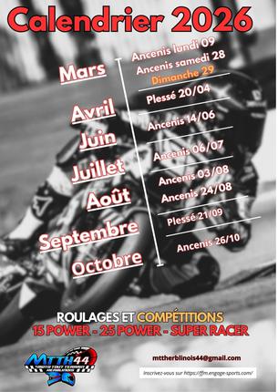 Affiche Roulage ANCENIS - OGP / 15 & 25 POWER / SUPER RACER - 26 octobre