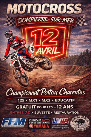 Affiche Motocross Dompierre - 12 avril