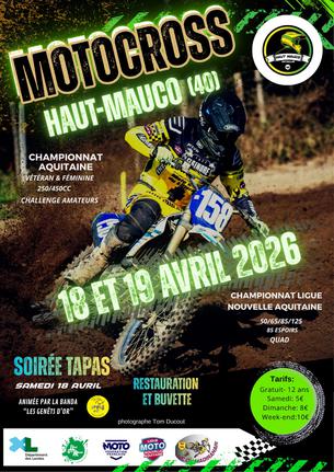 Affiche Motocross Haut Mauco - 18/19 avril