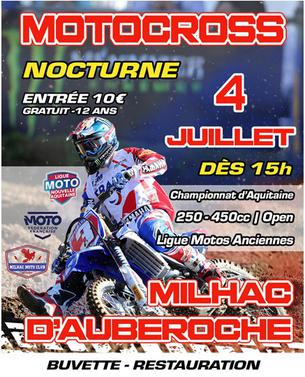 Affiche Motocross Milhac D'Auberoche - Nocturne - 4 juillet