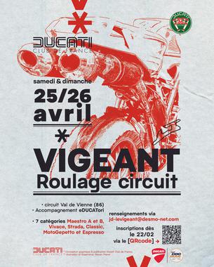 Affiche Roulage JD DCF® au Vigeant - 25/26 avril