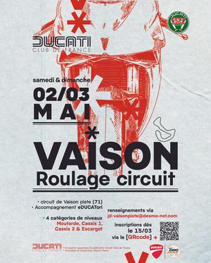 Affiche Roulage JD DCF® à Vaison Piste - 2/3 Mai