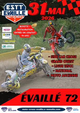 Affiche National Motocross Evaillé - 31 Mai