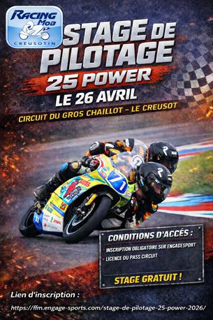 Affiche STAGE DE PILOTAGE 25 POWER 26 AVRIL - 26 avril