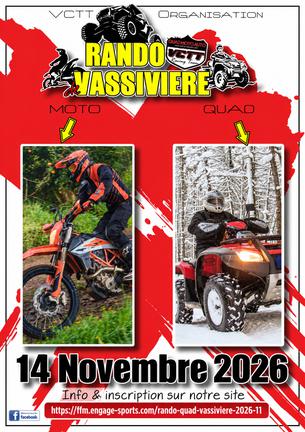 Affiche RANDO QUAD VASSIVIERE 14 NOVEMBRE 2026 - 14 novembre