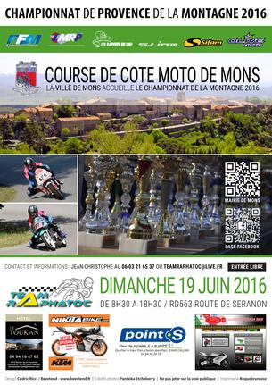 Affiche 3ème course de côte de Mons - 25 juin 2017