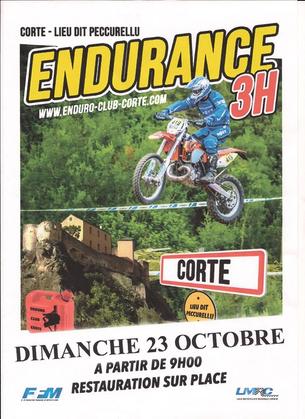 Affiche 3 éme Endurance Corte-Centre Corse - 23 octobre 2016