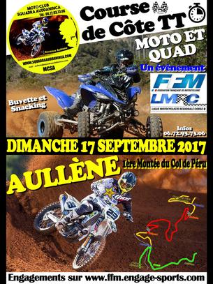 Affiche 1ére Course de Cote TT d'AULLENE - 17 September 2017