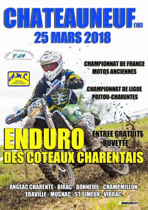 Affiche Enduro des côteaux charentais - 25 mars 2018