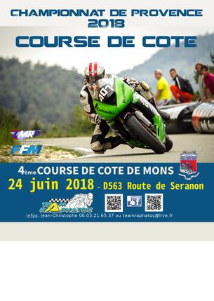 Affiche Course de côte de Mons - 24 juin 2018