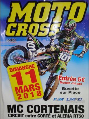 Affiche 1ére EPREUVE CHAMPIONNAT MX CORSE - Trophée motocross cortenais - 11 mars 2018