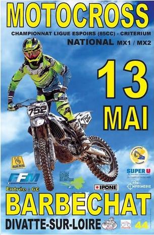 Affiche Motocross NATIONAL de la Divatte-Sur-Loire-BARBECHAT - 13 Mai 2018