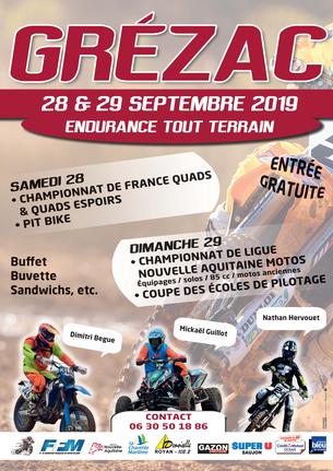 Affiche Endurance TT de Grézac - 29 septembre 2019