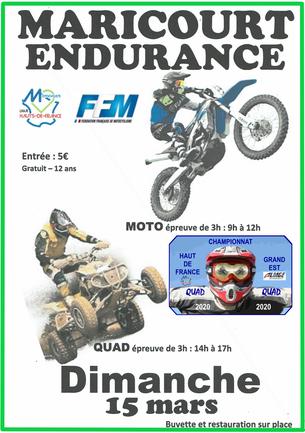 Affiche Championnat Hauts de France Endurance TT - 15 mars 2020