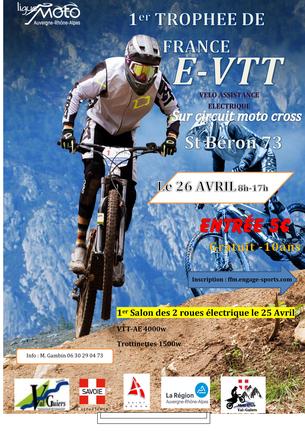 Affiche 1er trophée de France E-VTT sur circuit moto cross - 26 avril 2020