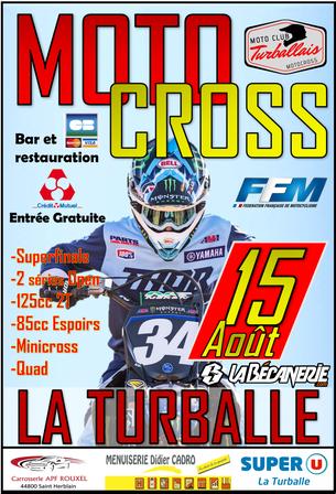 Affiche Motocross National Open la Turballe - 15 août 2020
