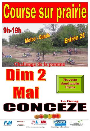 Affiche Course sur prairie de Concèze - 2 Mai 2021