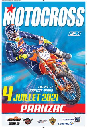 Affiche Motocross Pranzac - 4 juillet 2021