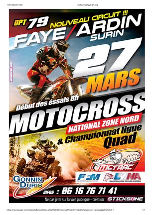 Affiche Motocross Faye sur Ardin - 27 mars 2022