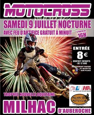 Affiche Motocross Milhac d'Auberoche (Nocturne) - 9 juillet 2022