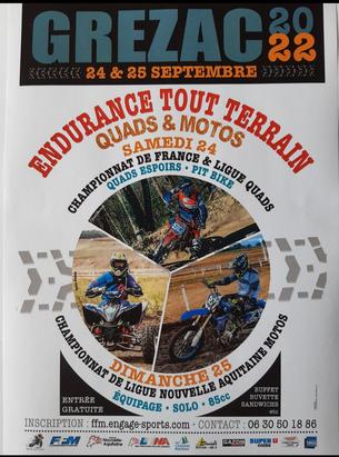 Affiche CF Endurance TT Quad - Grézac (17) - 3 heures - 24 September