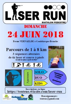Affiche Laser run 2018 - Coudekerque Branche - A coté de Dunkerque - 24 juin 2018