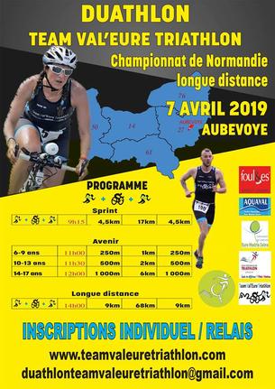 Affiche Duathlon du Team Val'Eure Triathlon - 7 April 2019