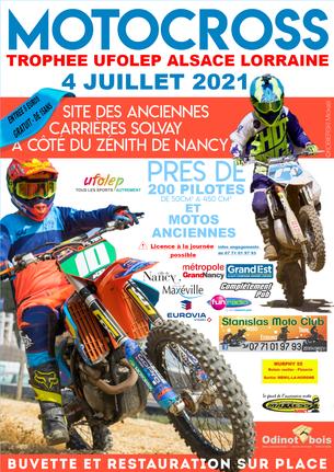 Affiche Trophée UFOLEP moto cross Alsace Lorraine - 4 juillet 2021