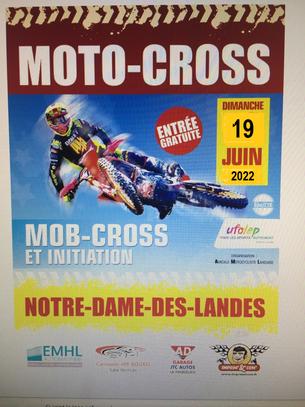 Affiche MOTO CROSS NOTRE DAME DES LANDES - 19 juin 2022