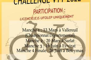Affiche Challenge VTT UFOLEP 24 - 20 mars 2022