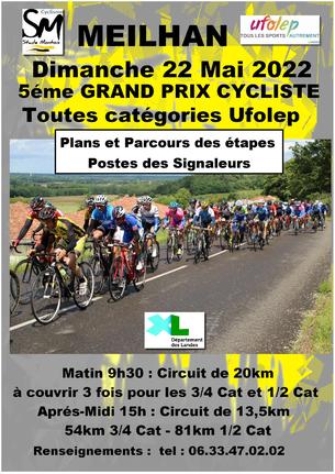 Affiche 5E GRAND PRIX CYCLISTE MEILHAN - 22 Mai 2022