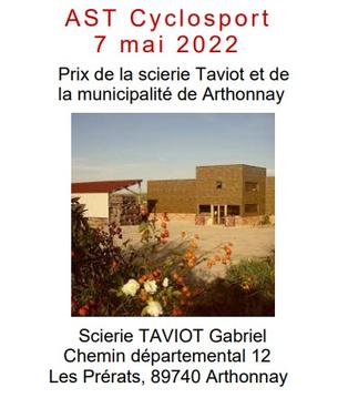 Affiche Prix de la scierie Taviot et de la municipalité d'Arthonnay 89740 - 7 Mai 2022