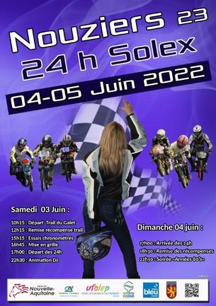 Affiche 24 h SOLEX  NOUZIERS - 4/5 June 2022