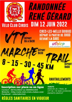 Affiche Randonnée René Gérard - VTT, Trail et Marche - 12 juin 2022